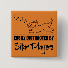 Bóton Quadrado 5.08cm Cachorro em Execução facilmente distraído por Joga