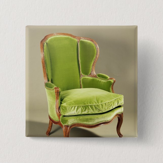 Bóton Quadrado 5.08cm Cadeira francesa do bergere, c.1725 (Frente)