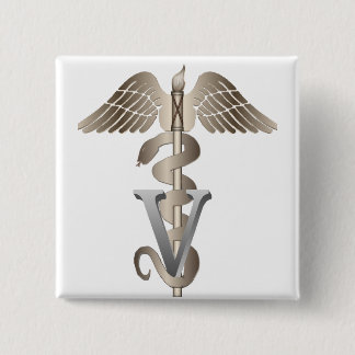 Bóton Quadrado 5.08cm Caduceus veterinário