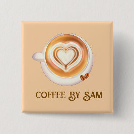 Bóton Quadrado 5.08cm Café Cappuccino