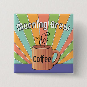 Bóton Quadrado 5.08cm Café da Manhã Breve  