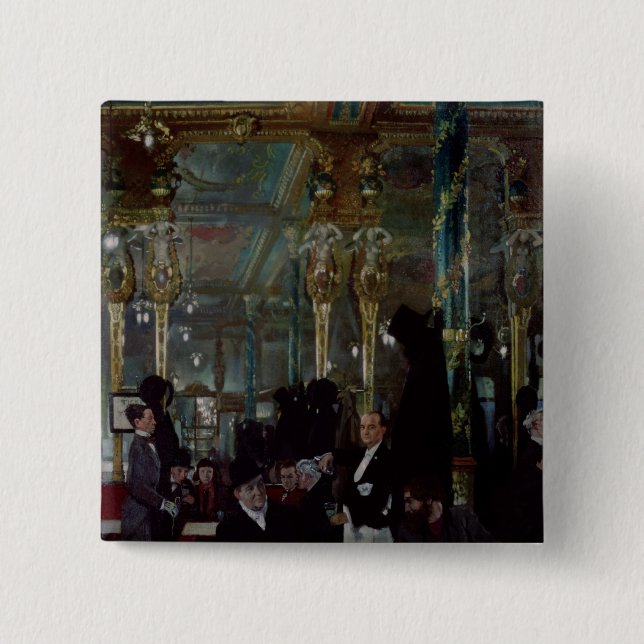 Bóton Quadrado 5.08cm Café Real, Londres, 1912 (Frente)