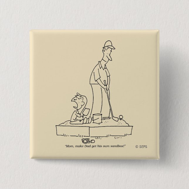 Bóton Quadrado 5.08cm Caixa de areia (Frente)