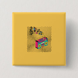 Bóton Quadrado 5.08cm Caixa de expansão de áudio retroativa.