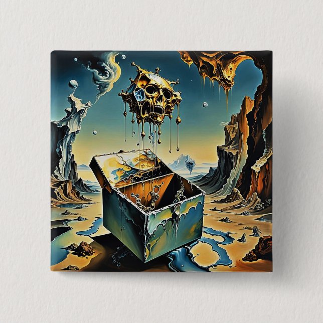 Bóton Quadrado 5.08cm Caixa de Pandora (Frente)