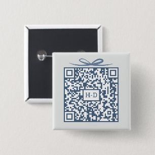 Bóton Quadrado 5.08cm Caixa de Presente de Código QR com Registro de Fun
