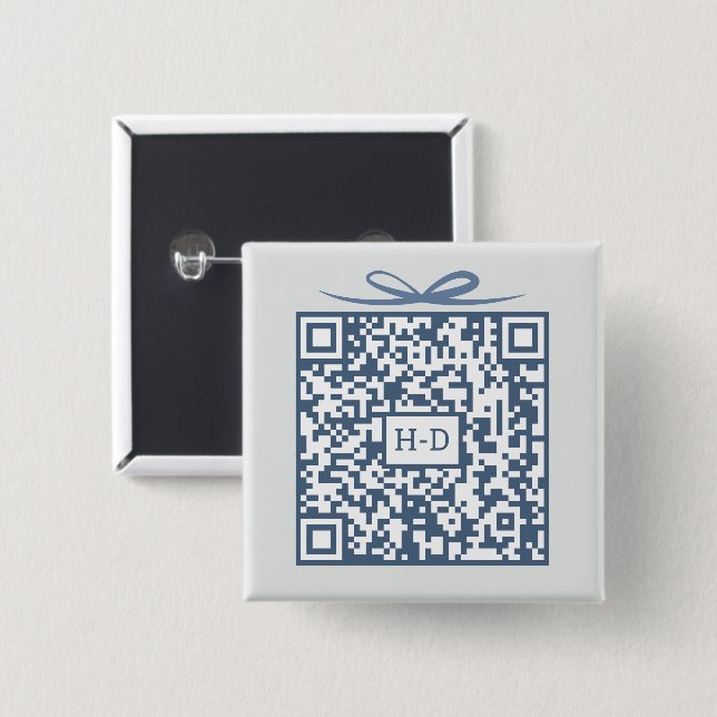 Bóton Quadrado 5.08cm Caixa de Presente de Código QR com Registro de Fun (Frente & Verso)