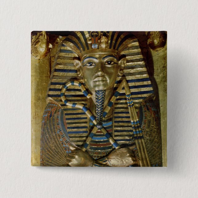 Bóton Quadrado 5.08cm Caixão mais íntimo de Tutankhamun (Frente)