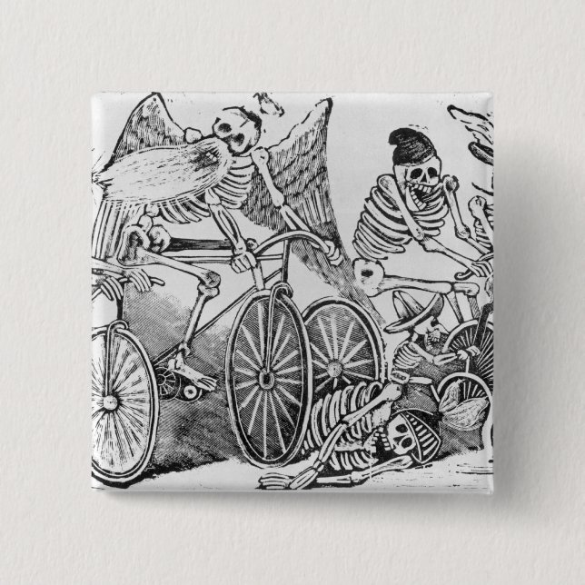 Bóton Quadrado 5.08cm Calavera do século XX (Frente)