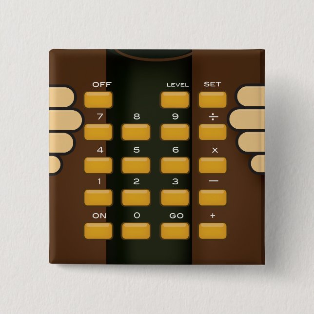 Bóton Quadrado 5.08cm Calculadora Professor (Frente)