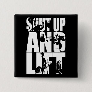 Bóton Quadrado 5.08cm Cale-Se E Levante - Motivação Do Workout Gym