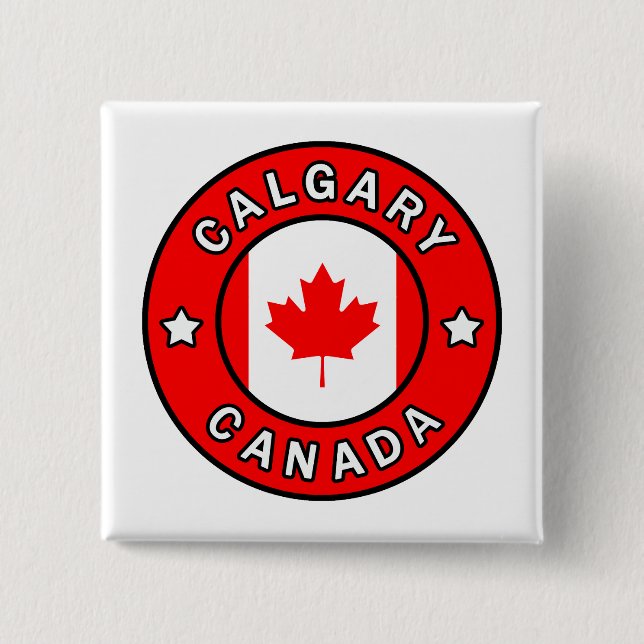 Bóton Quadrado 5.08cm Calgary Canada (Frente)