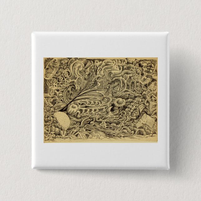 Bóton Quadrado 5.08cm Câmara doente_por Brian Benson (Frente)