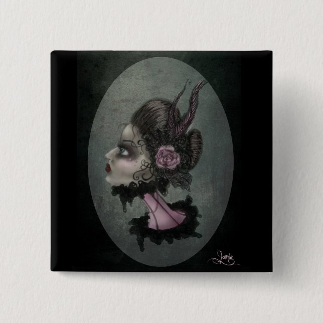 Bóton Quadrado 5.08cm cameo (Frente)