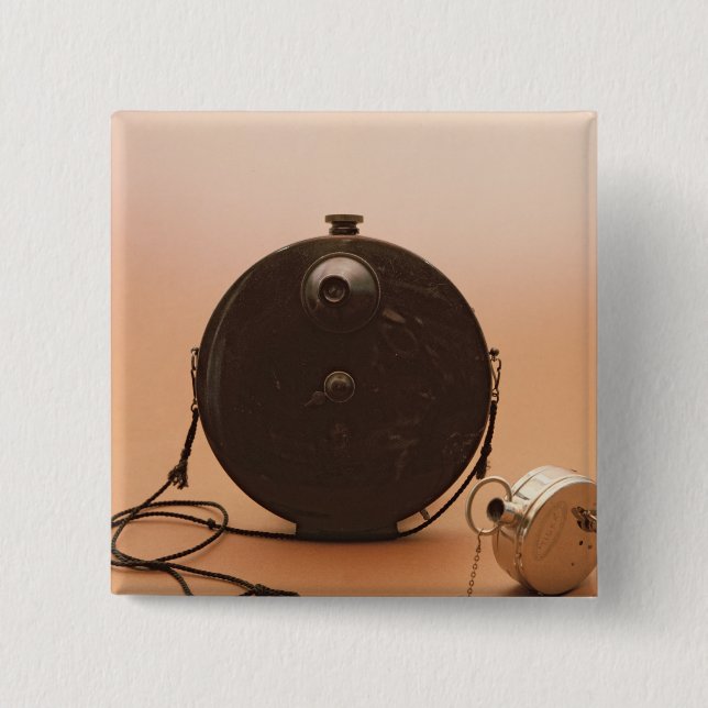 Bóton Quadrado 5.08cm Câmeras do detetive (Frente)