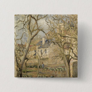 Bóton Quadrado 5.08cm Camille Pissarro o jardim vegetal, 1878