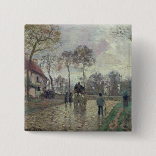 Bóton Quadrado 5.08cm Camille Pissarro o treinador a Louveciennes,