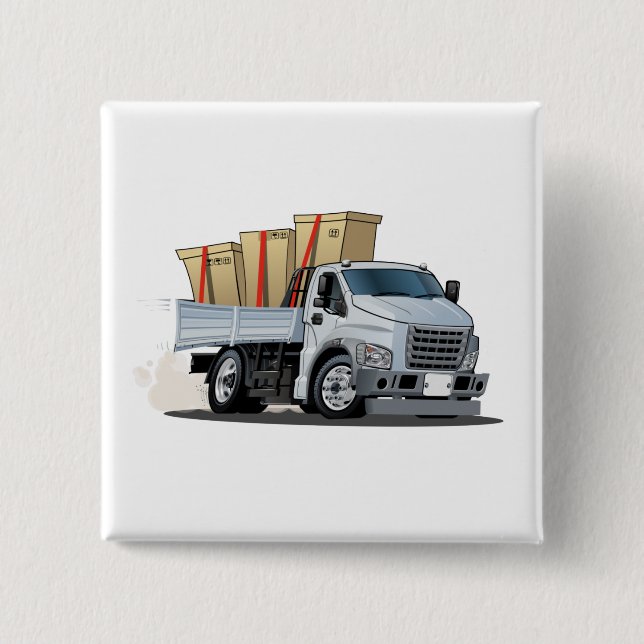 Bóton Quadrado 5.08cm Caminhão de animação (Frente)
