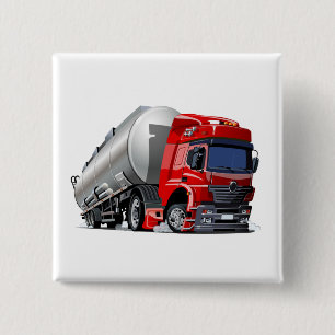Bóton Quadrado 5.08cm Caminhão de animação