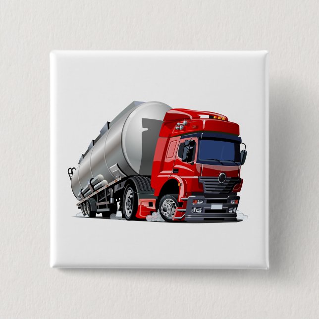 Bóton Quadrado 5.08cm Caminhão de animação (Frente)
