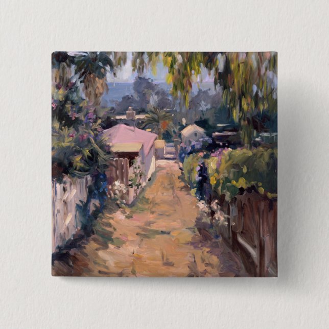 Bóton Quadrado 5.08cm Caminho litoral (Frente)