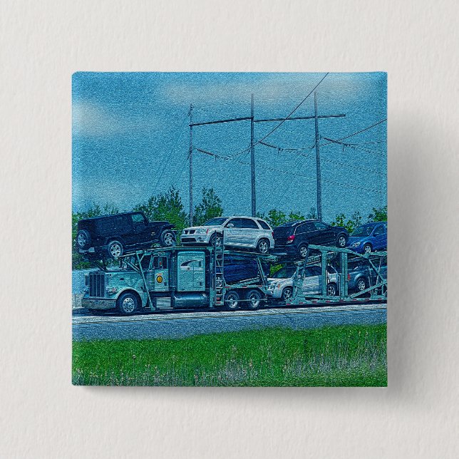 Bóton Quadrado 5.08cm CAMINHÕES E CAMINHÕES DE GRANDES MOVIMENTOS PARA a (Frente)