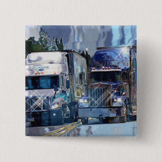 Bóton Quadrado 5.08cm CAMINHÕES E CAMINHÕES DE GRANDES MOVIMENTOS PARA a (Frente)