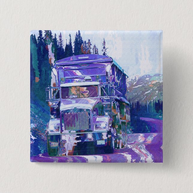 Bóton Quadrado 5.08cm CAMINHÕES E CAMINHÕES DE GRANDES MOVIMENTOS PARA a (Frente)