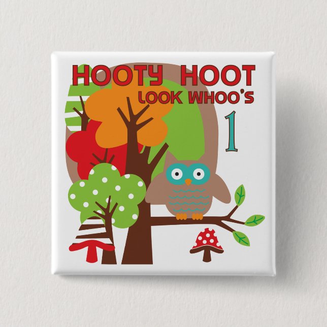 Bóton Quadrado 5.08cm Camisas de aniversário e presentes (Frente)