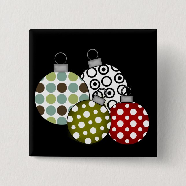 Bóton Quadrado 5.08cm Camisas e presentes nas Bolas de Natal (Frente)