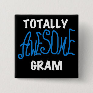 Bóton Quadrado 5.08cm Camiseta azul e presentes do grama totalmente