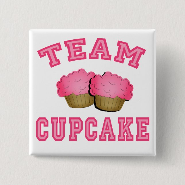 Bóton Quadrado 5.08cm Camiseta do cupcake da equipe, Hoodies, canecas, (Frente)