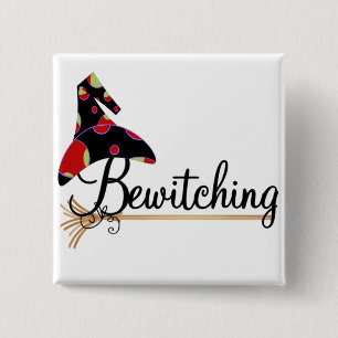 Bóton Quadrado 5.08cm Camiseta e presentes Bewitching do Dia das Bruxas