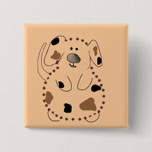 Bóton Quadrado 5.08cm Camiseta e presentes do cão dos desenhos animados