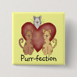 Bóton Quadrado 5.08cm Camiseta e presentes do purr-fection dos gatos