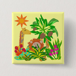 Bóton Quadrado 5.08cm Camiseta e presentes do safari