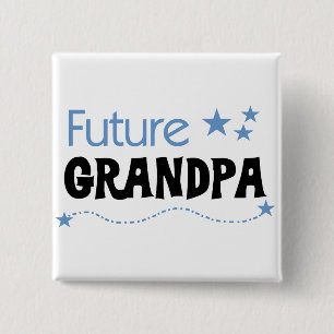 Bóton Quadrado 5.08cm Camiseta e presentes futuros do vovô