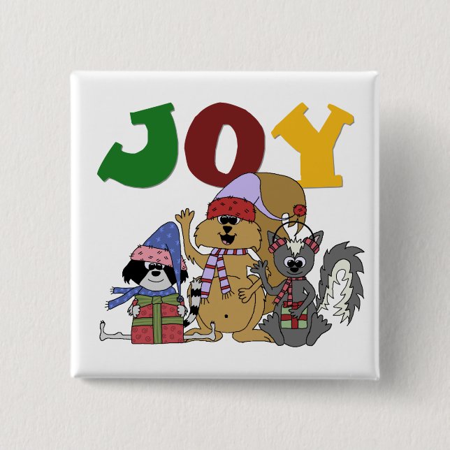 Bóton Quadrado 5.08cm Camisetas de Joy Critter e presentes (Frente)