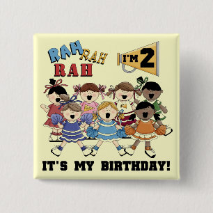 Bóton Quadrado 5.08cm Camisetas e presentes do segundo aniversário do ch