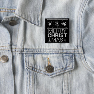 Bóton Quadrado 5.08cm Camisola feia do Feliz Natal - malha da avó