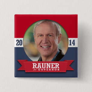 BÓTON QUADRADO 5.08CM CAMPANHA BRUCE RAUNER