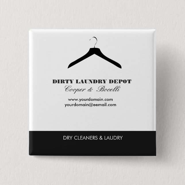 Bóton Quadrado 5.08cm Campanha de confecção de vestuário em branco (Frente)