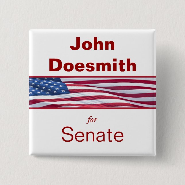 Bóton Quadrado 5.08cm Campanha Política Bloqueia Bumbum Político Eleitor (Frente)