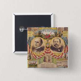Bóton Quadrado 5.08cm Campanha Presidencial do Partido Republicano Vinta