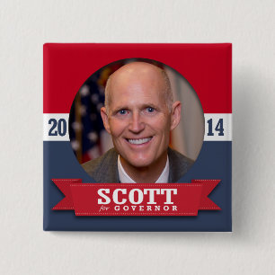 BÓTON QUADRADO 5.08CM CAMPANHA RICK SCOTT
