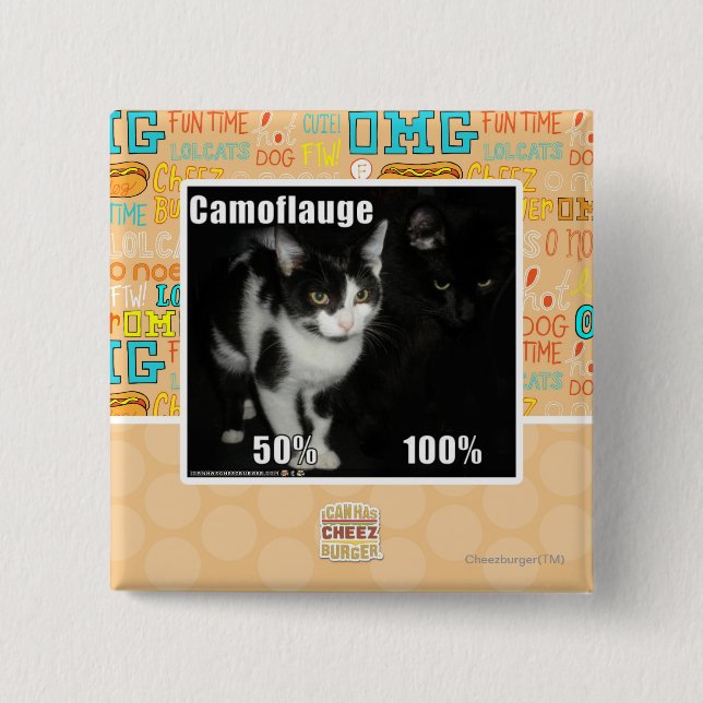 Bóton Quadrado 5.08cm Camuflagem (Frente)