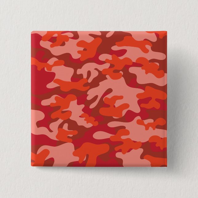 Bóton Quadrado 5.08cm Camuflagem Vermelha (Frente)