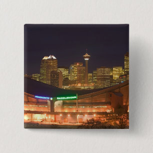 Bóton Quadrado 5.08cm Canadá, Alberta, Calgary: Paisagem Urbana da