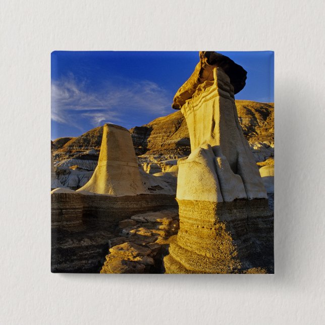 Bóton Quadrado 5.08cm Canadá, Alberta, Drumheller. Hoodoos. (Frente)