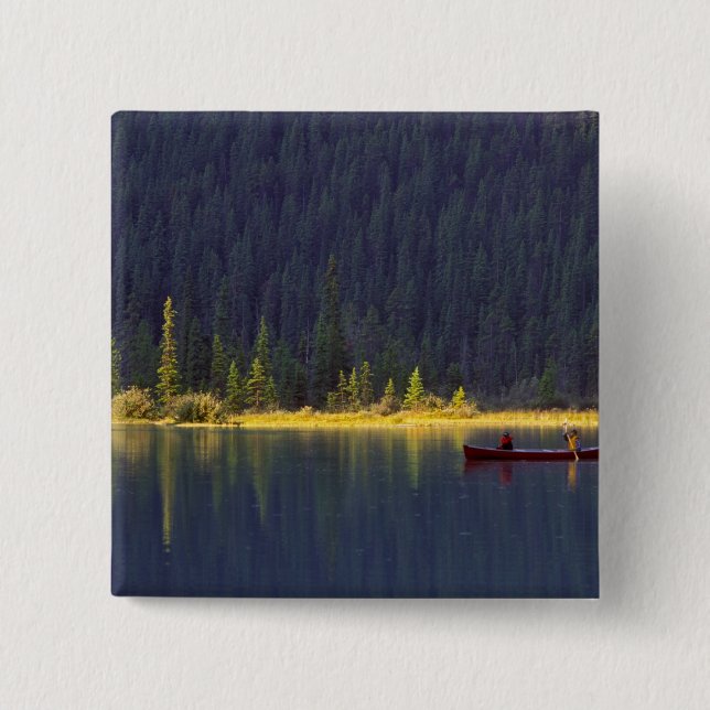 Bóton Quadrado 5.08cm Canadá, Alberta, Parque Nacional Baniff. Dois garo (Frente)